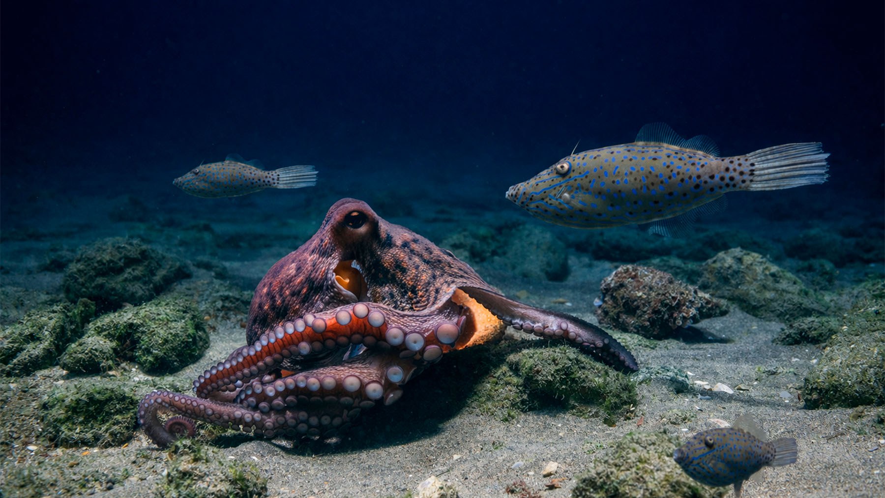 Octopuses are hitting fish
