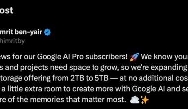 Google’s AI Pro plan just got a storage upgrade.