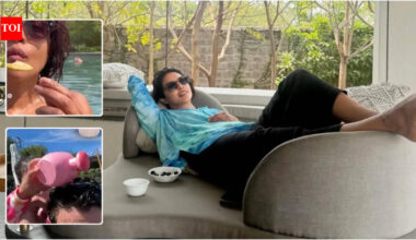 Inside 'Varanasi' actress Priyanka Chopra's chill pool day: From savoring Kachi kairi to video chats with Nick Jonas and Malti Marie | Hindi Movie News