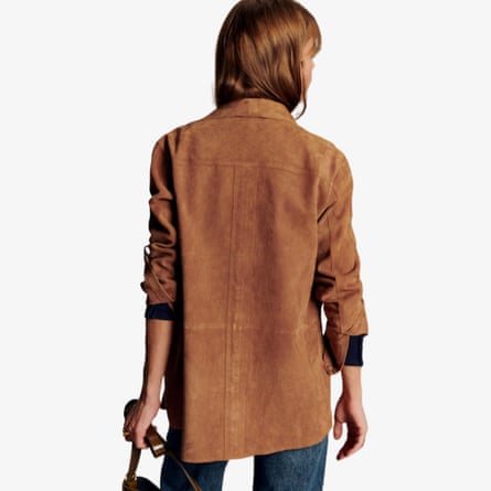 Sezane Will Jacket in Camel Suede
