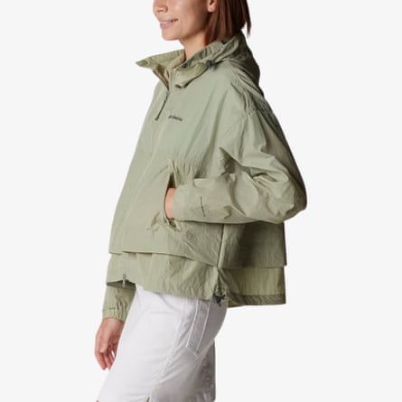 Columbia Women’s Paracutie II Hooded Windbreaker worn by a model