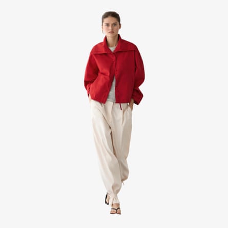 Massimo Dutti Lightweight cotton jacket with button details