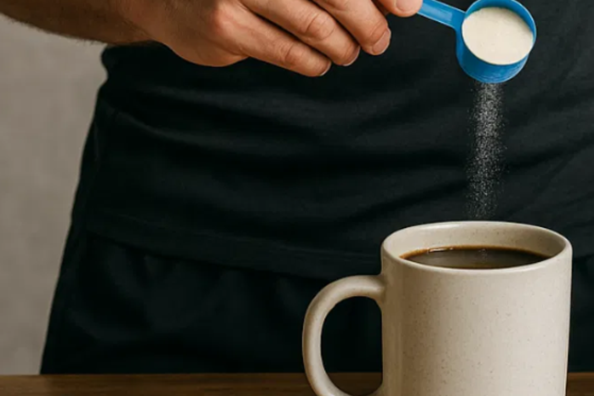 The flavourless collagen powder can be added to any drinks