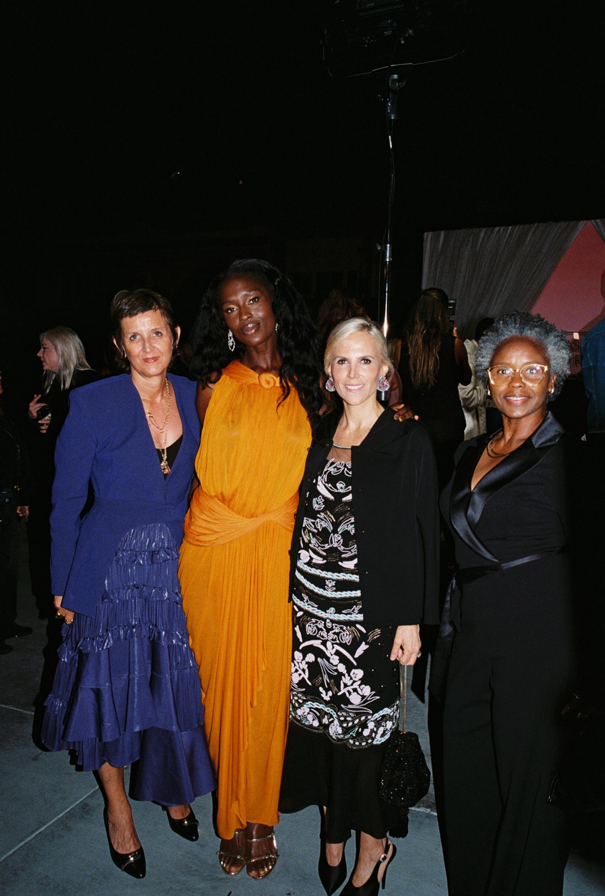 Jodie Turner-Smith, center left, and Tory Burch, center right