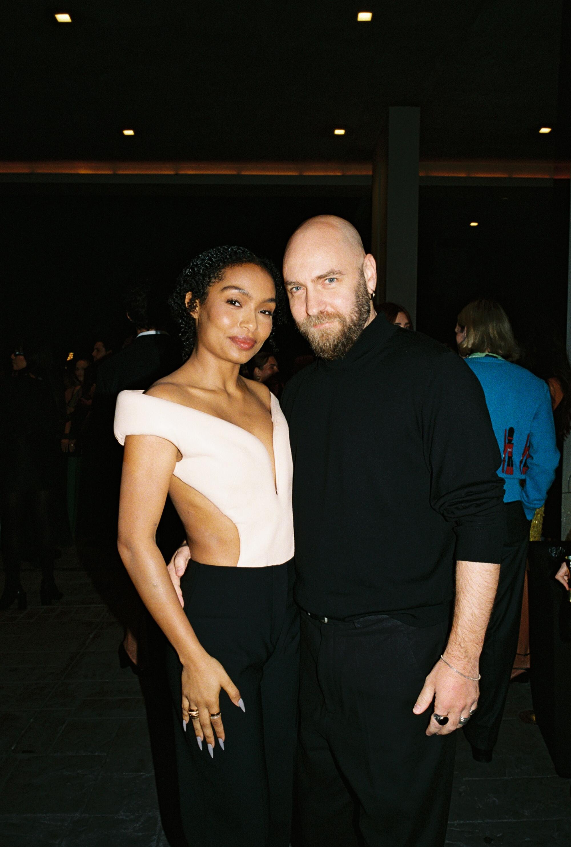 Yara Shahidi in Mugler and Miguel Castro Freitas.