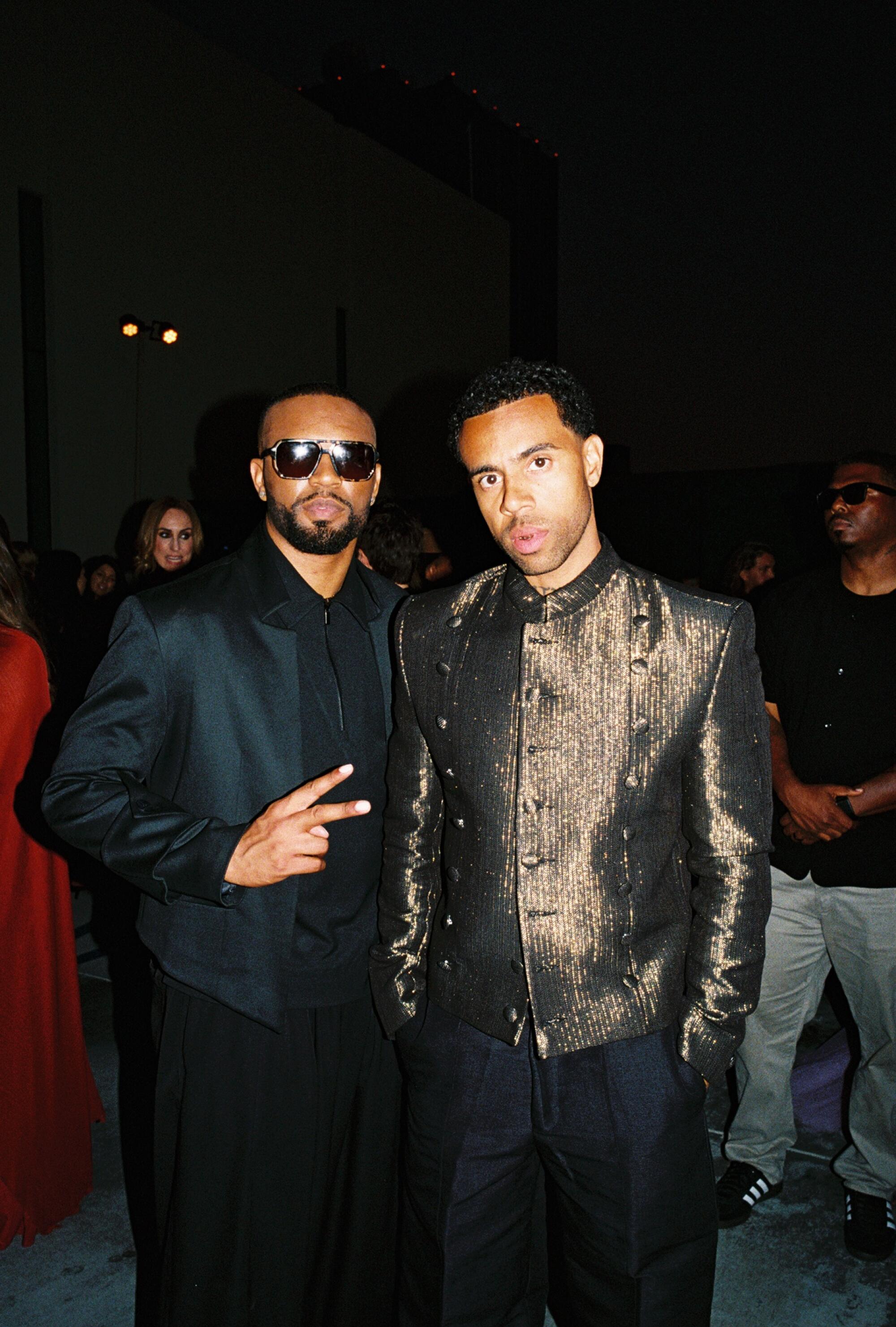 Stylist Ron Jeffries, left, and Vic Mensa.