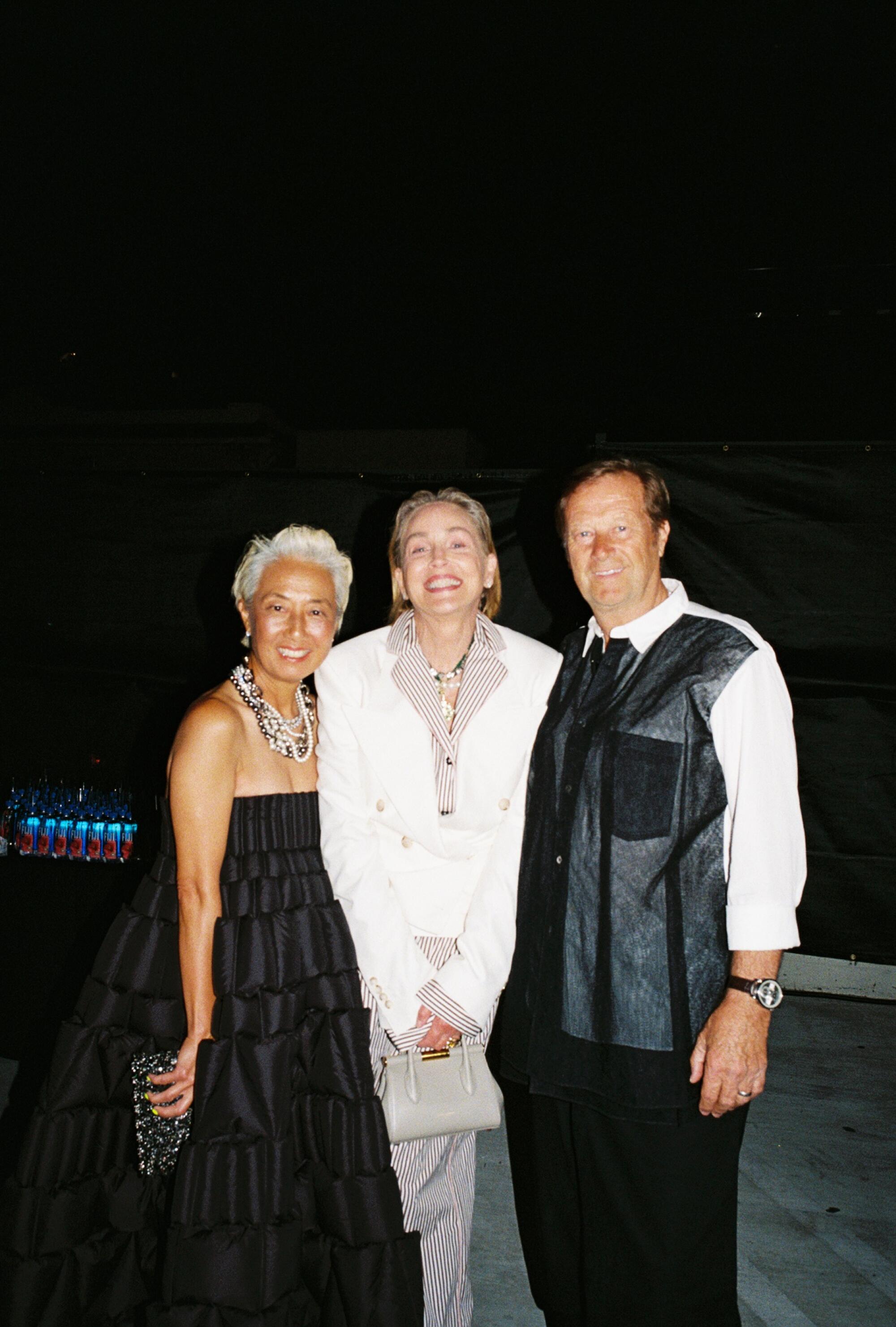 Sharon Stone, center, with friends.