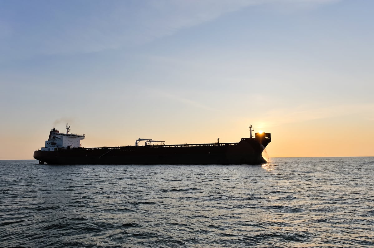 An oil tanker. 
