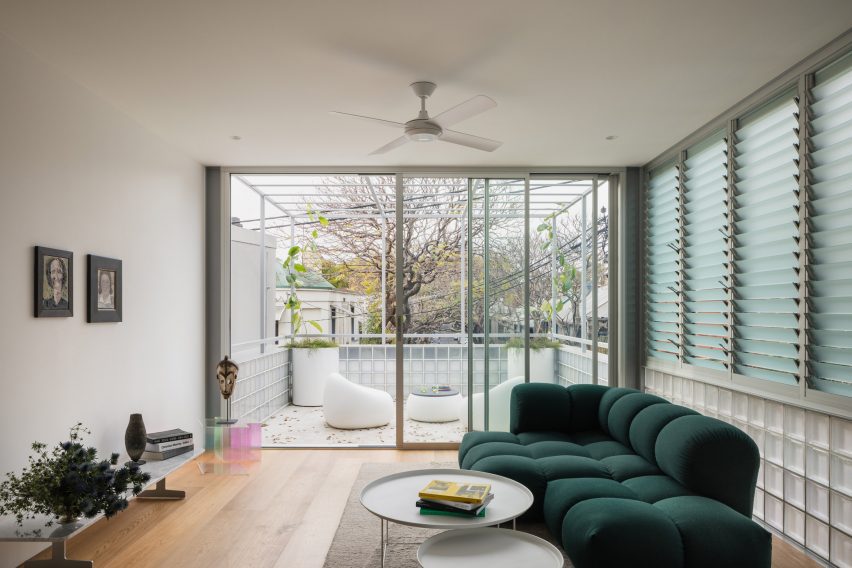 A spacious den with an abutting terrace