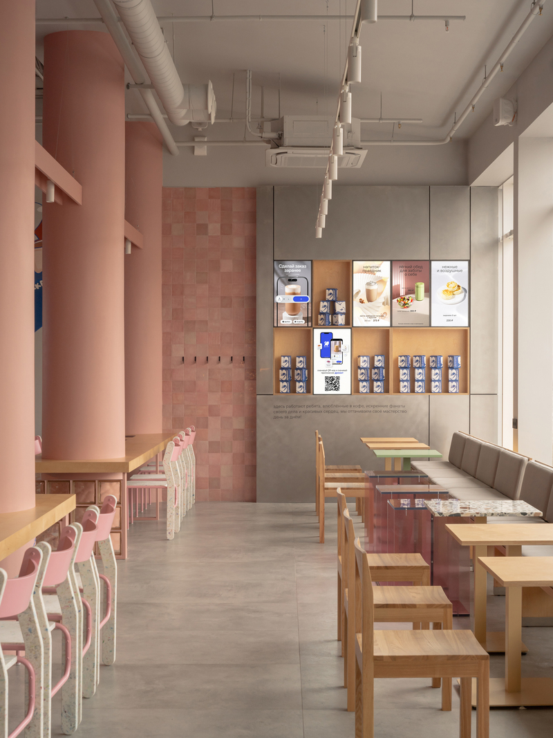 raw concrete meets marshmallow-inspired palette within drinkit flagship café - 3