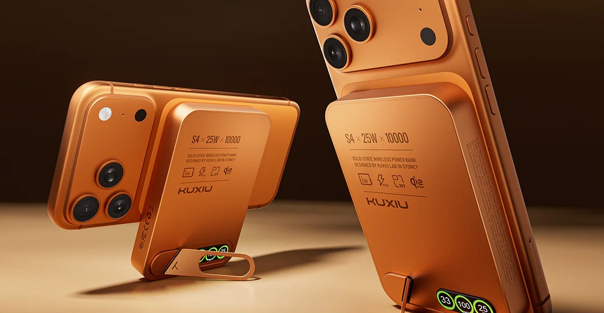 Kuxiu’s new slimmer semi-solid state 10K power bank also has an upgraded display.