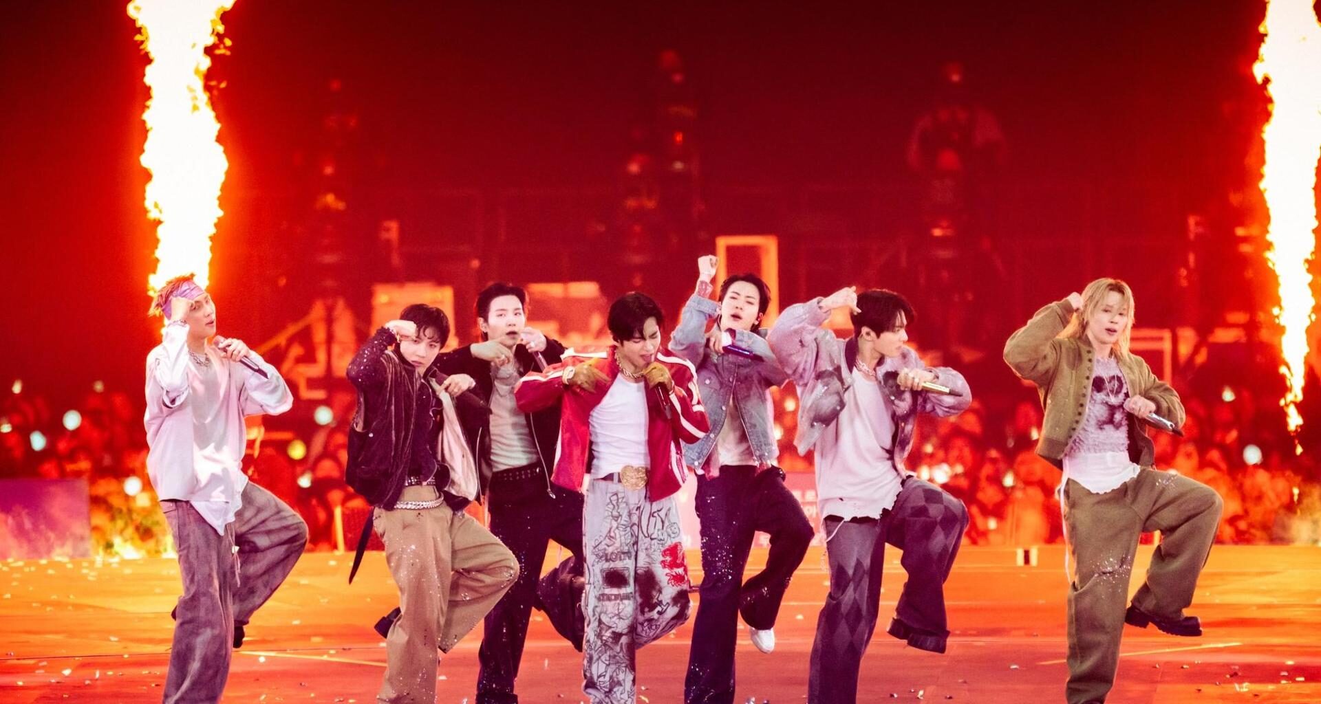 K-pop boy band BTS performs during the Tokyo leg of the group