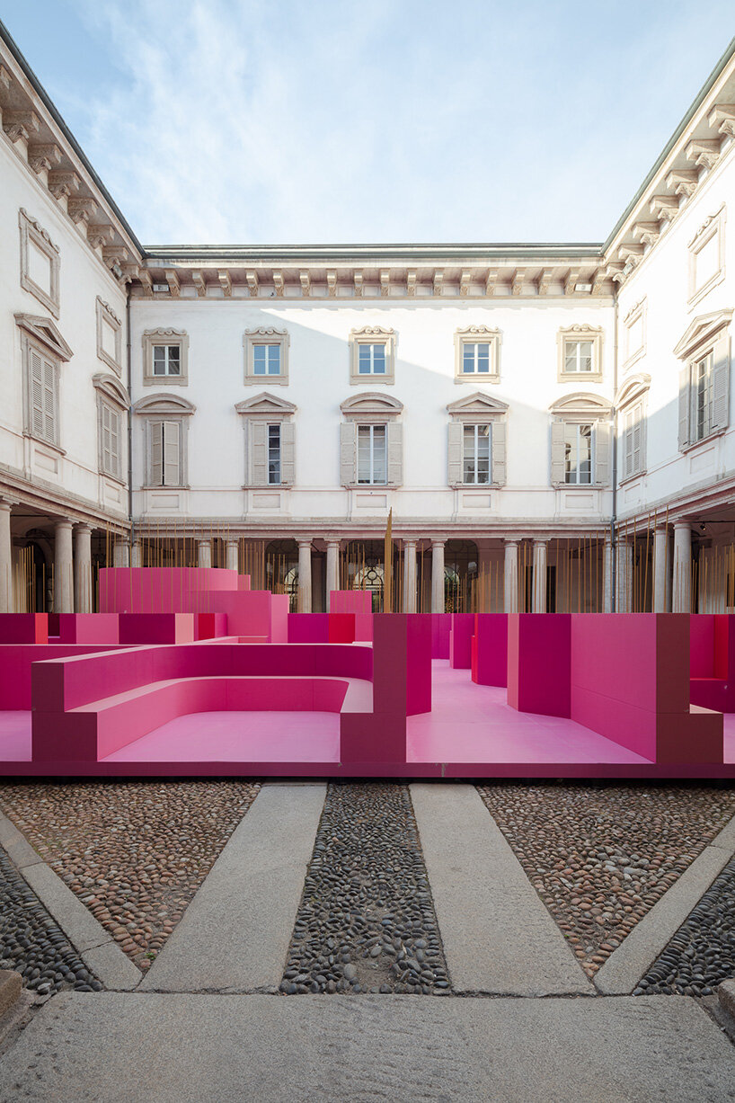 lina ghotmeh floods milan's palazzo litta with pink labyrinthine landscape - 3