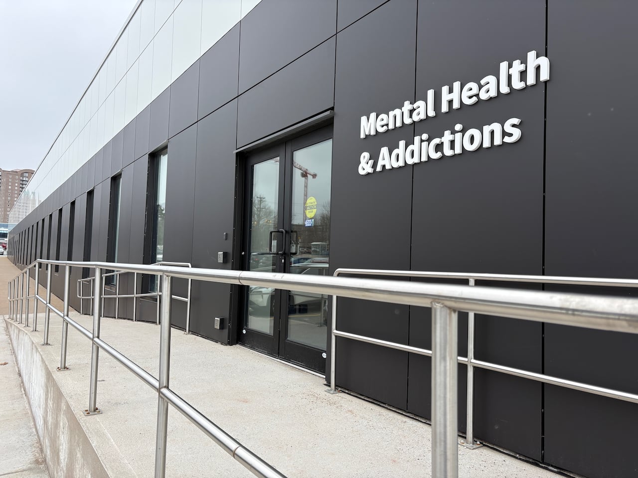 The entrance to a new medical clinic that is attached to a mall.