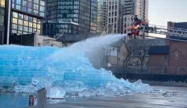 'Disappointing' to see Drake ice sculpture being hosed down, melted: structure designer