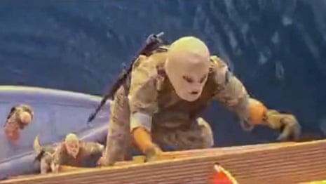 Footage purportedly shows Iranian forces seize two vessels in the strait of Hormuz - video