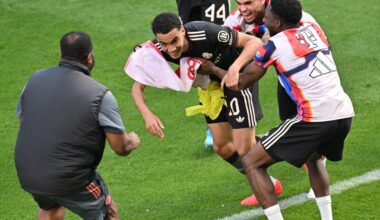 Bayern Munich’s Jamal Musiala gets mobbed following Mainz win