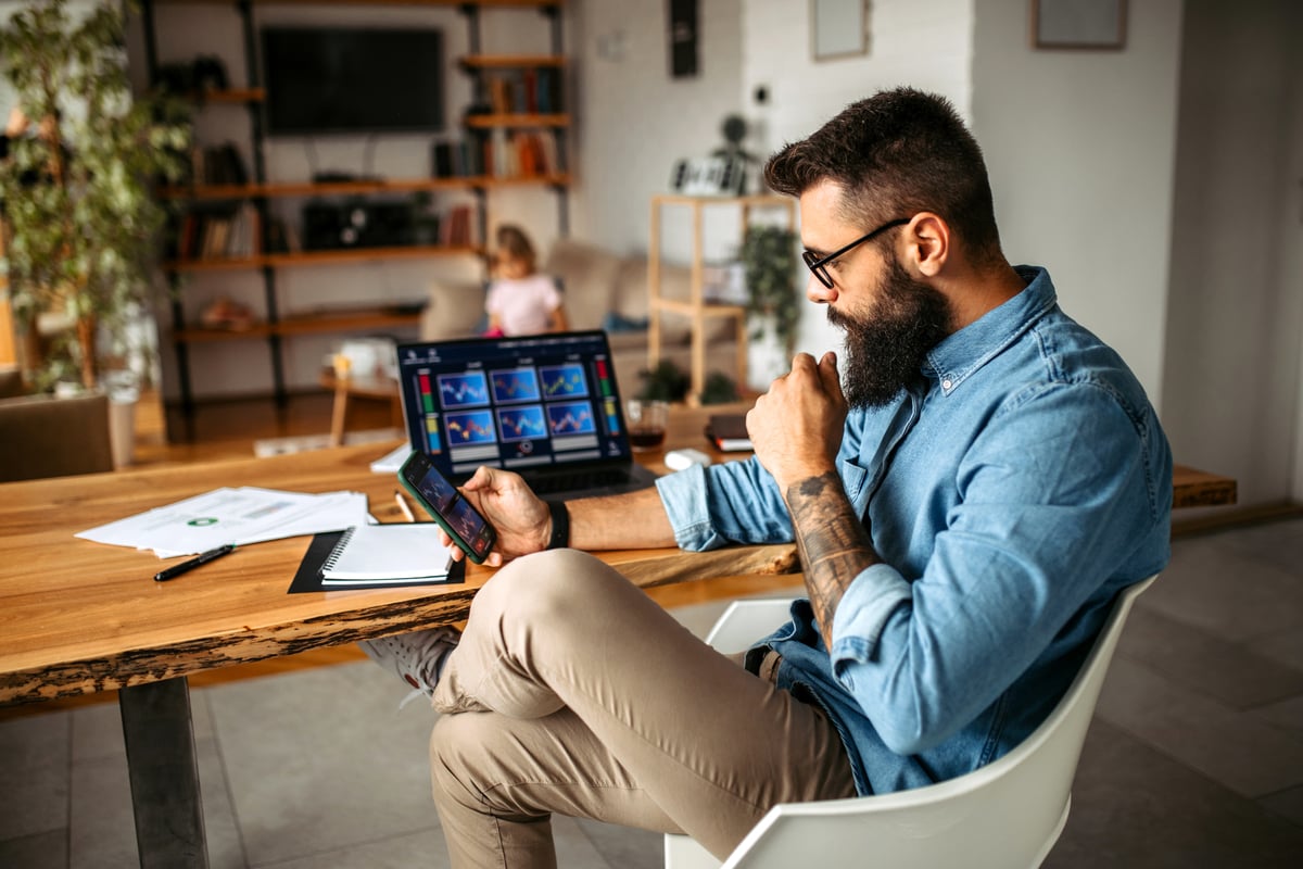 A person sitting at a desk.