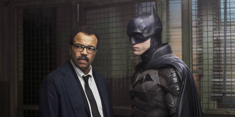 Gordon and Batman standing next to each other in 'The Batman'
