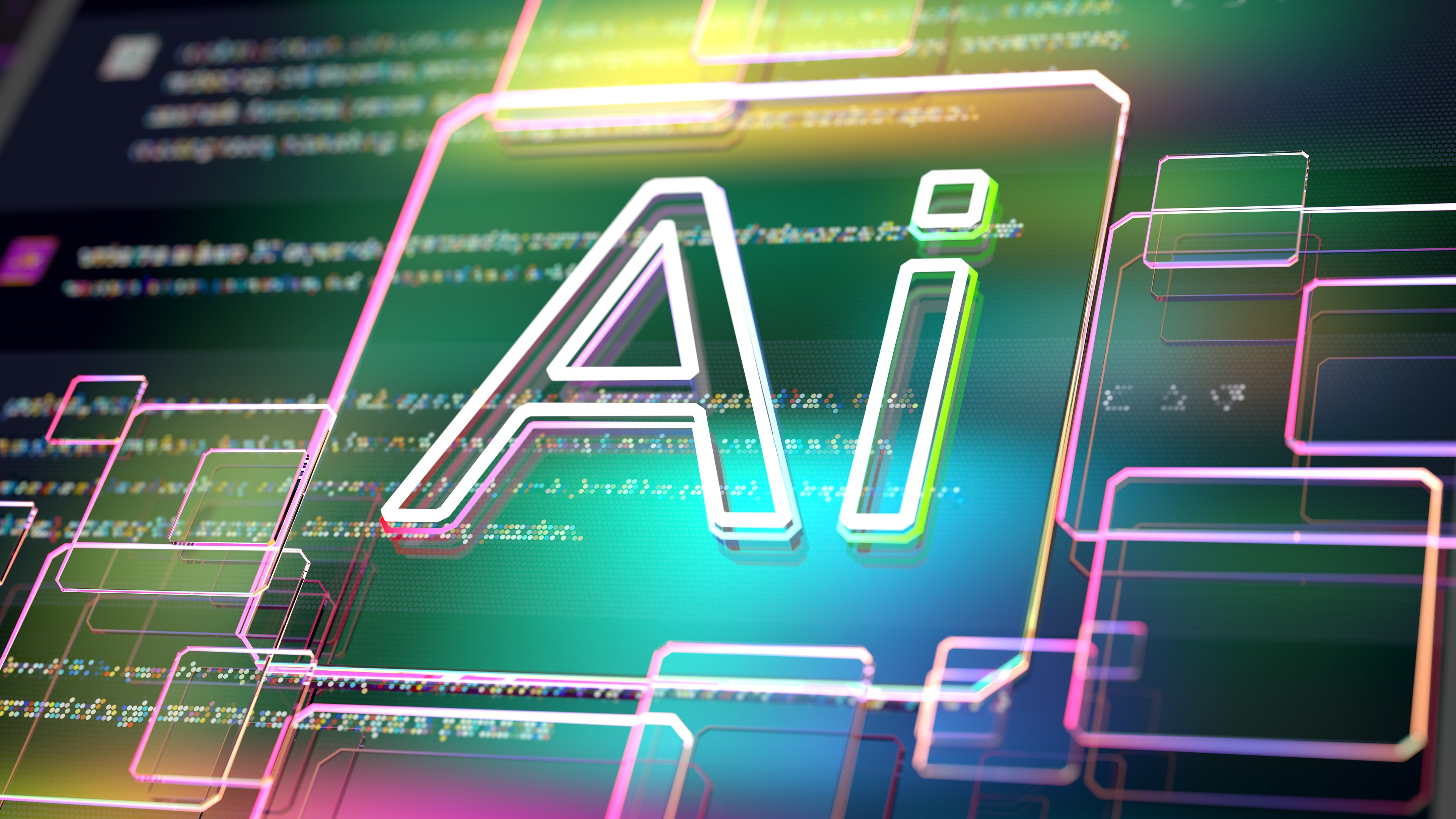 A light display shows the letters "AI".