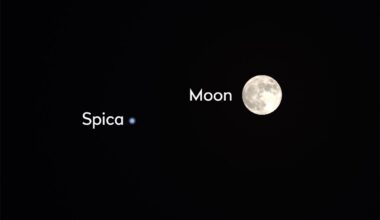 Illustration showing the Moon near Spica. Credit: Stellarium