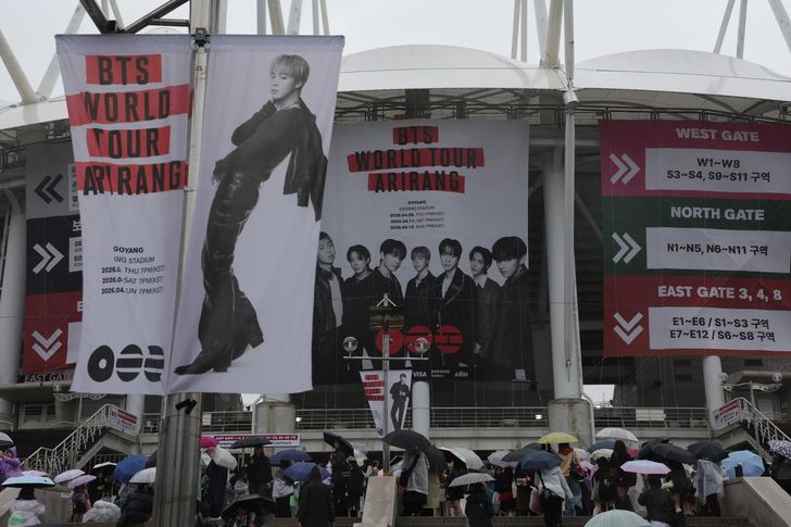 The Goyang Stadium is seen Thursday, the day BTS kicked off its world tour 'BTS World Tour 'ARIRANG.'' Yonhap