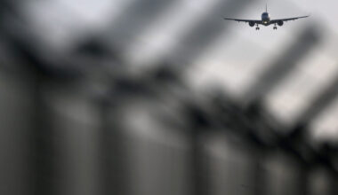 FILE PHOTO: Aircraft prepares to land at Brussels International Airport, in Zaventem