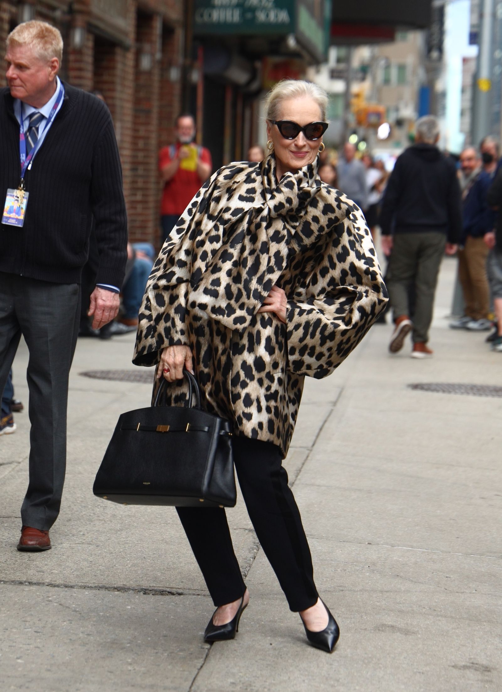 NEW YORK NEW YORK  APRIL 01 Meryl Streep seen at 'The Late Show With Stephen Colbert' in Midtown in Midtown on April 01...