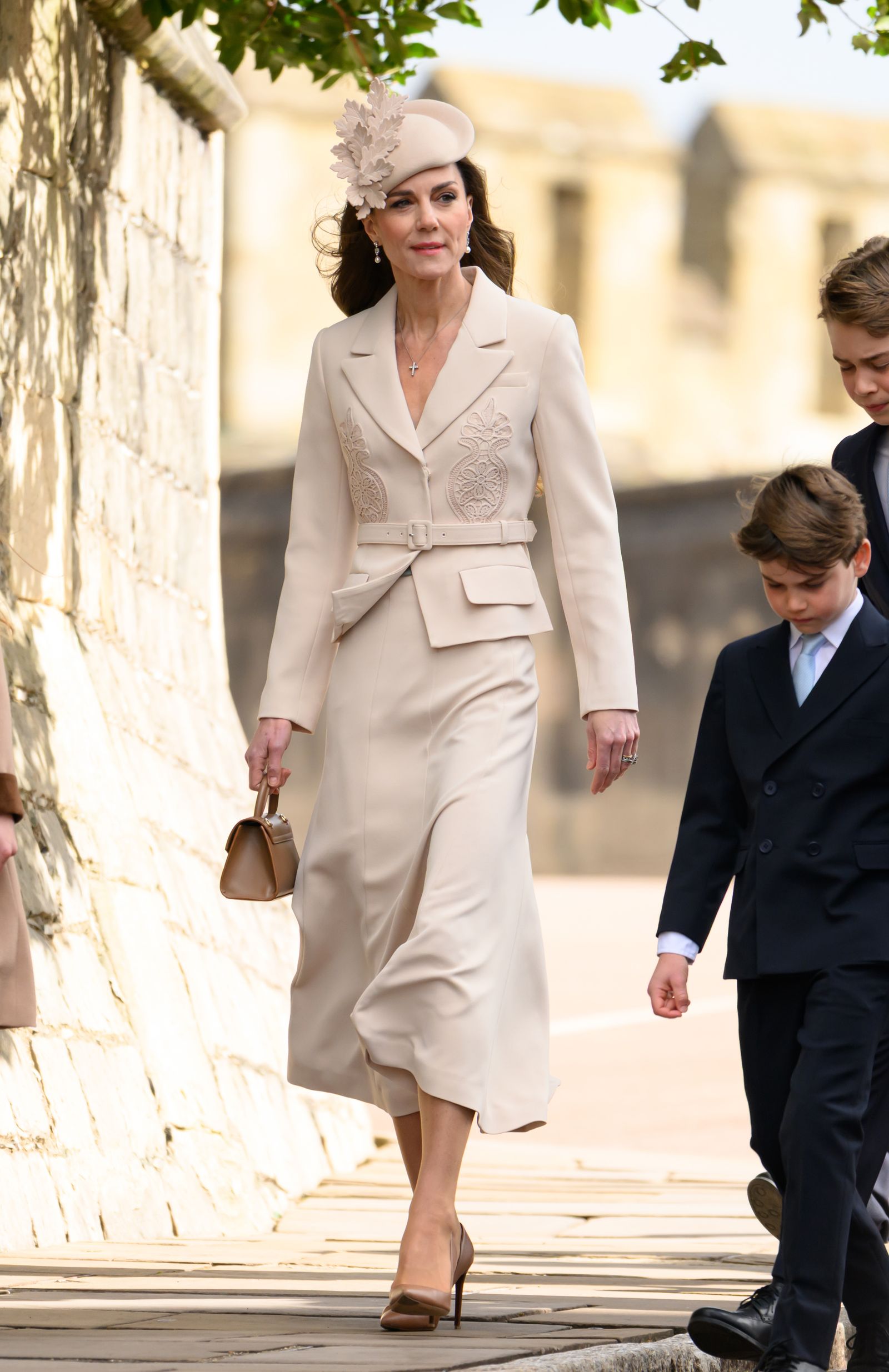 Kate Middleton Catherine Princess of Wales attends the 2026 Easter Matins Service at St George's Chapel on April 05 2026...