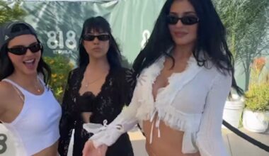 Kendall Jenner Arrives at Coachella in a Cropped White Tank and Tiny White Shorts