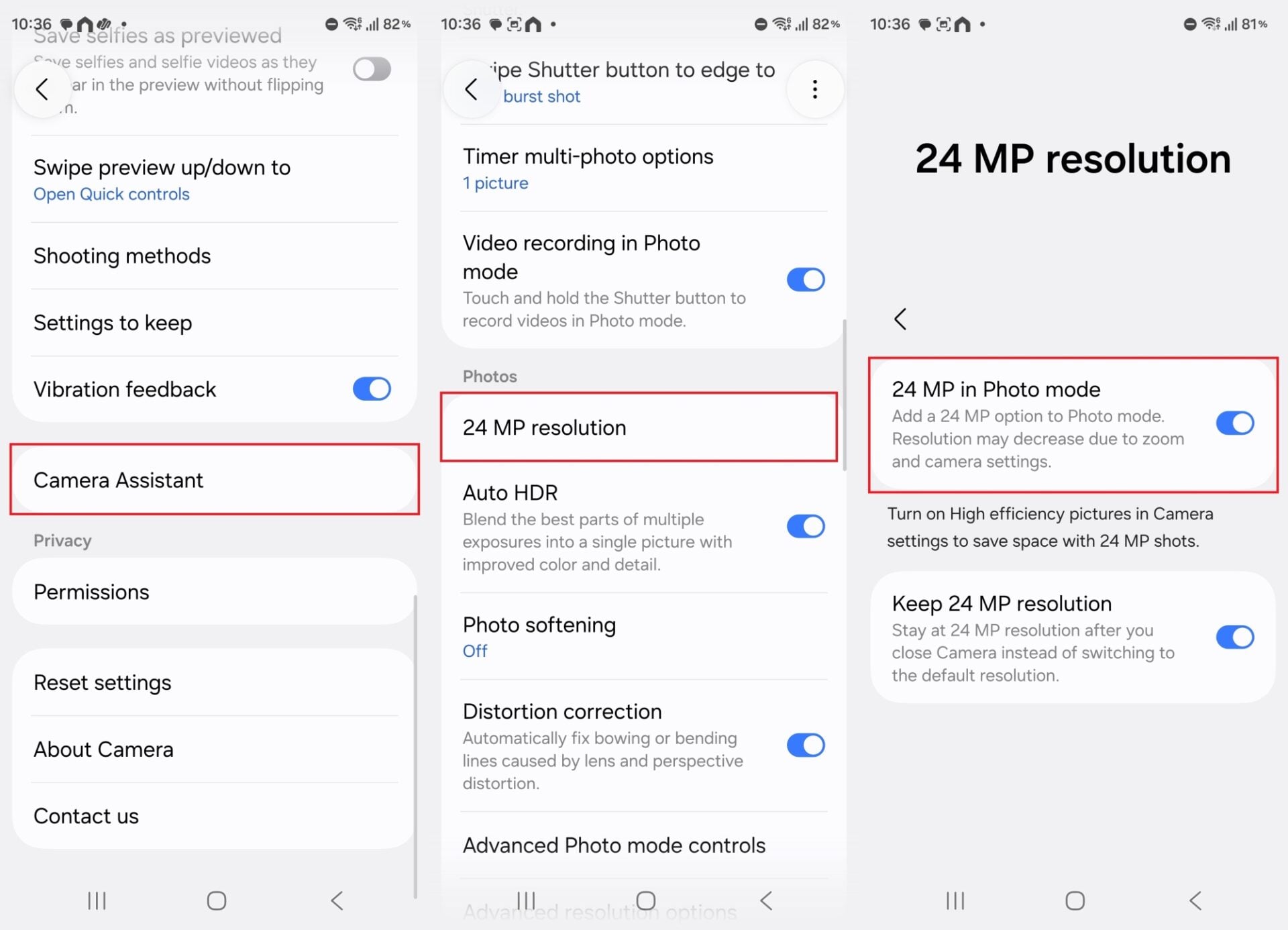 steps to enable 24mp resolution on the galaxy s26 ultra