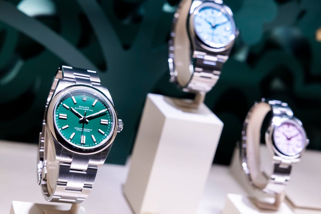 Rolex watches on display at Watches and Wonders. Photo: EPA