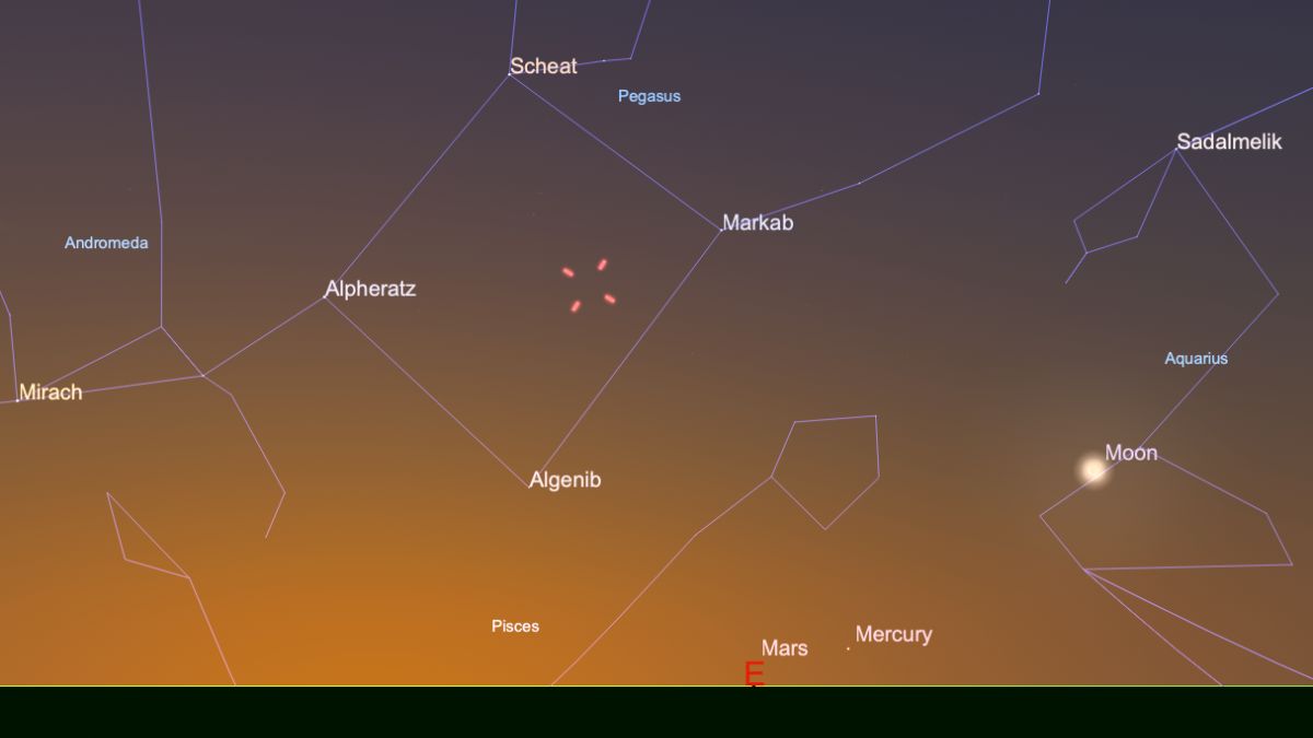 night sky map showing the location of c/2025 R3 PanSTARRS.