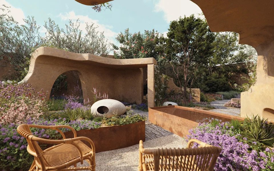 The garden will feature sculptures, pink flowers and pools in the hopes of 'opening up uninhibited conversations about gynaecological health'