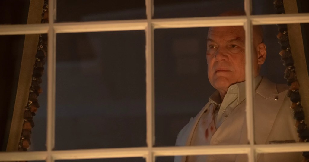 Vincent D'Onofrio as Wilson Fisk in Daredevil: Born Again looking out of a window