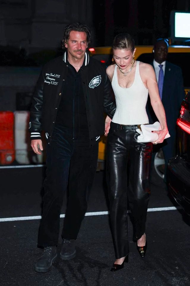Bradley Cooper and Gigi Hadid at Le Chalet in New York in April 2025.Credit: Getty