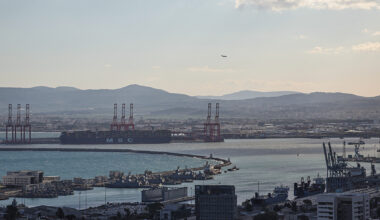 A view of the Haifa port in Israel on February 27, 2026, ahead of the expected arrival of the USS Gerald R. Ford aircraft carrier to the Haifa port. Photo: VCG