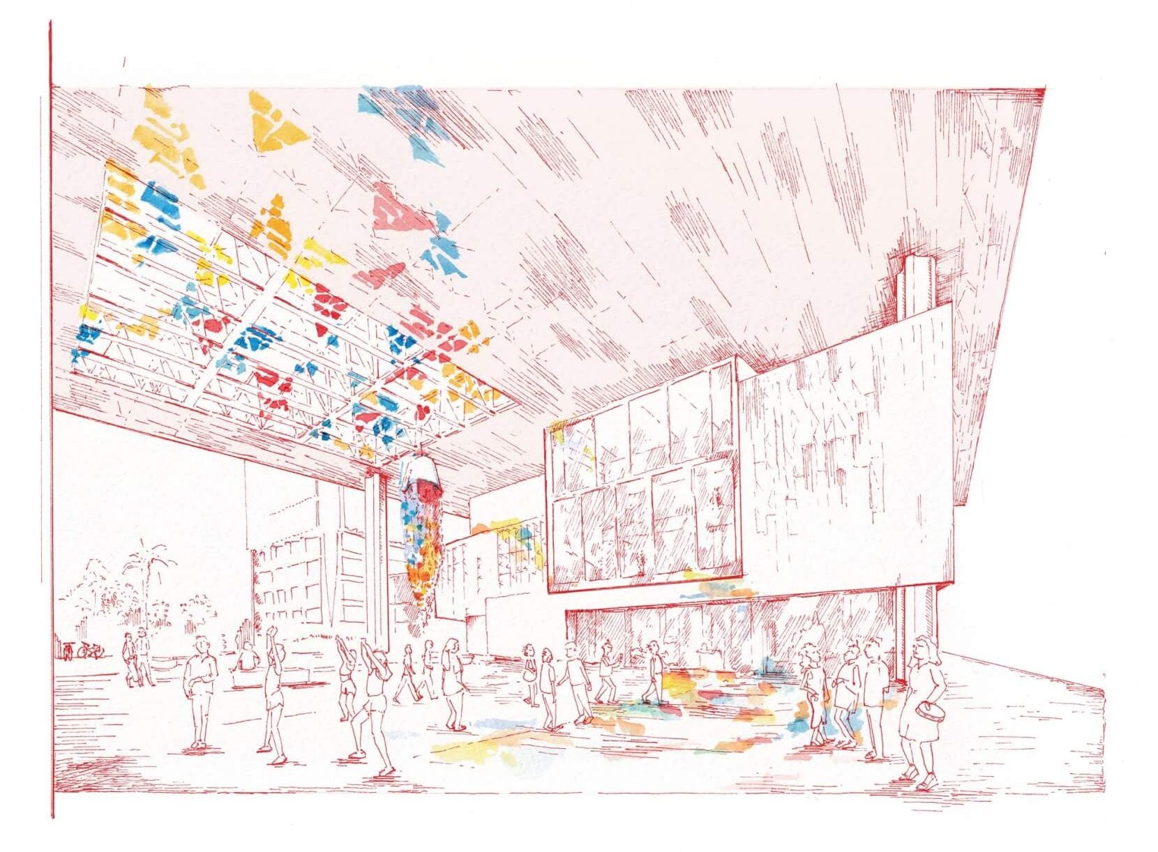 illustration of Gabriela Mistral Center