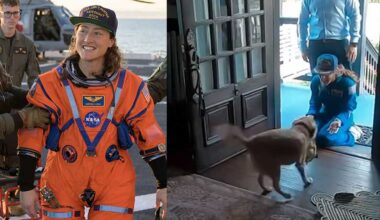 NASA astronaut’s dog ‘over the moon’ for her return