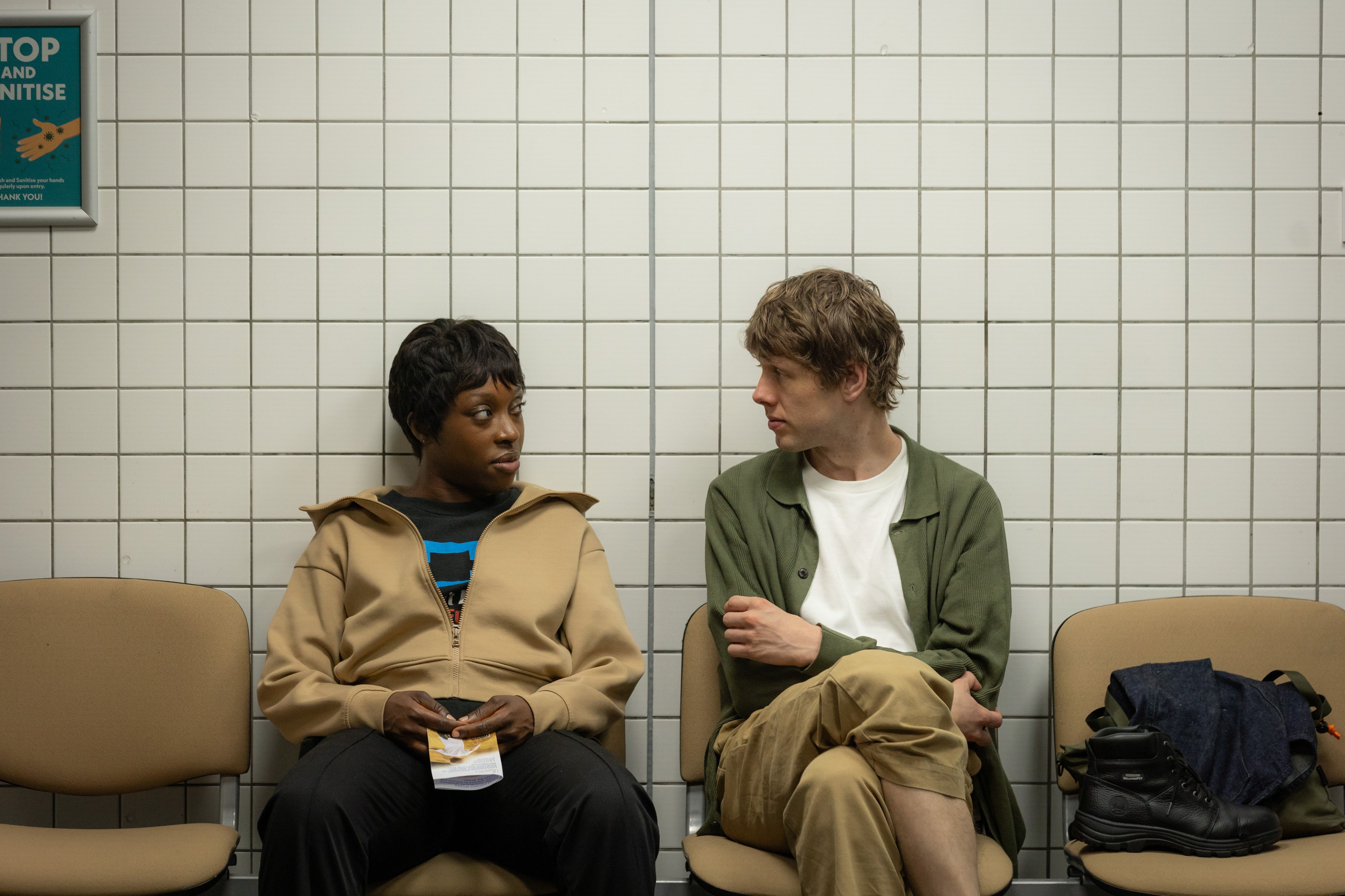 Ronke Adekoluejo and Josh Finan in ‘Waiting for the Out’