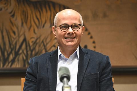 Nobel prize laureate Omar Yaghi at a press conference