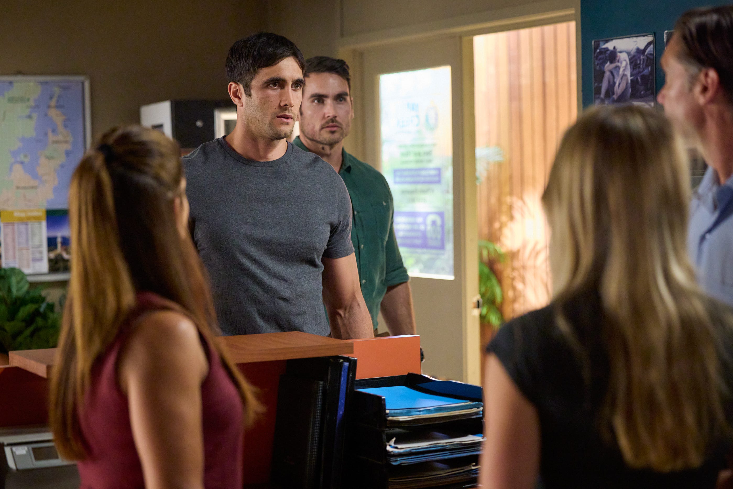 leah patterson, tane parata, cash newman, lacey miller and david langham in home and away