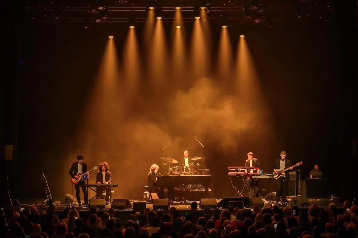 The performing artists came onto the stage to a song written about the tragedy called “Etoile de nos coeurs” (“Star of our Hearts”).