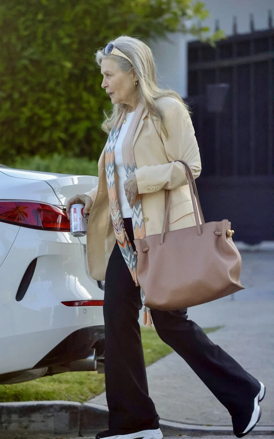 The “National Lampoon’s Vacation” star looked casual in a pair of slacks and a blazer. BACKGRID