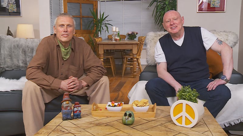 Celebrity Googlebox: Bez and Shaun Ryder on the TV show. Photograph: Channel 4