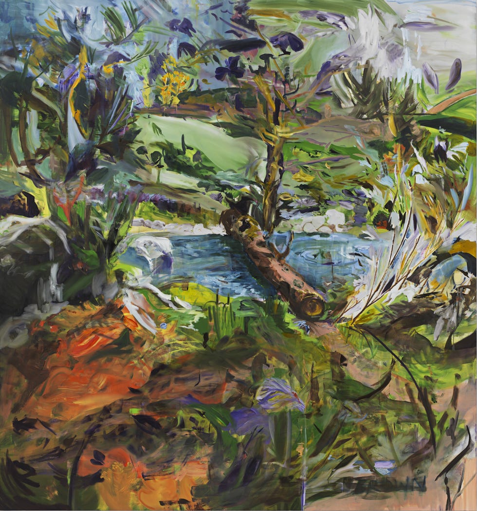 abstract representation of a natural landscape with water elements