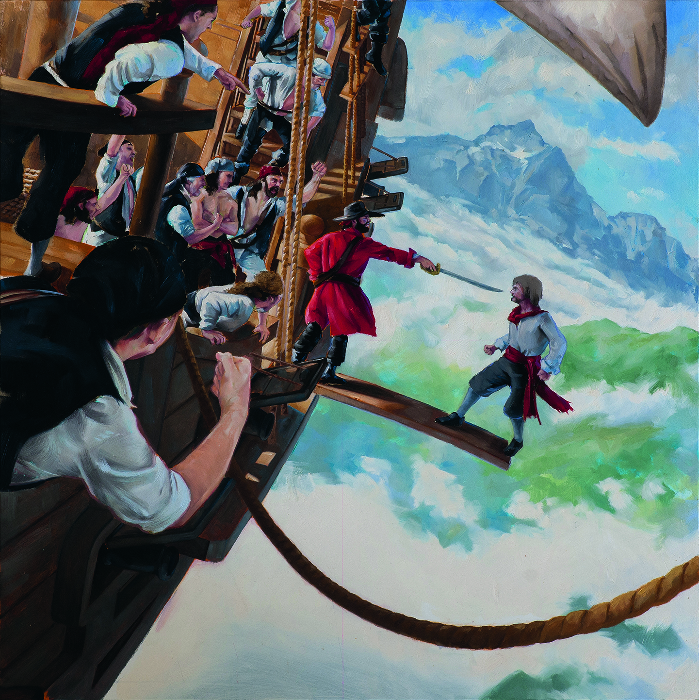 Fantasy art made with oil paints showing pirates