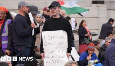 Massive Attack frontman arrested at Palestine protest - BBC