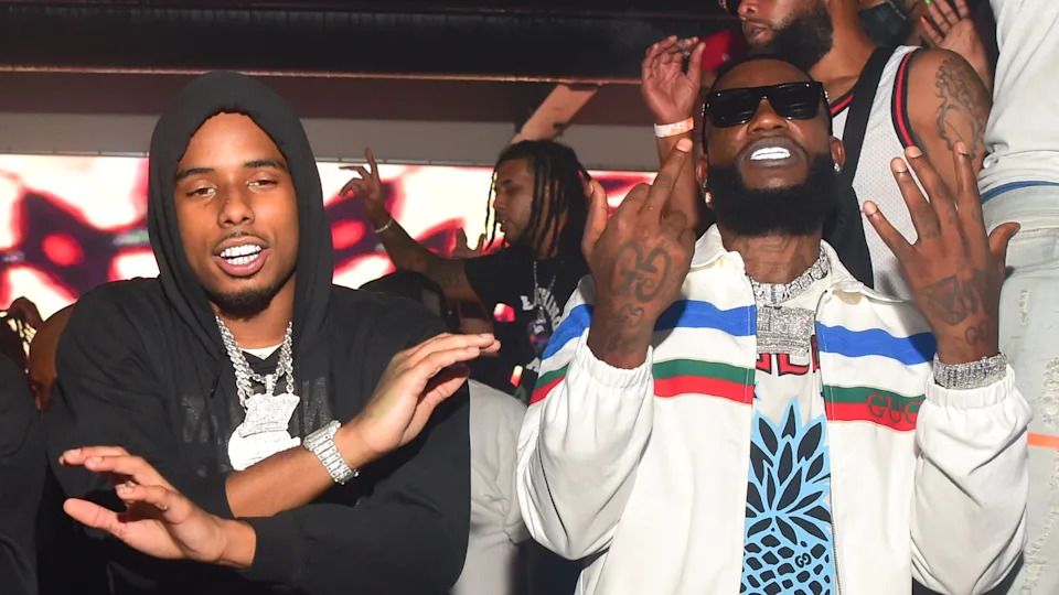 (L-R) Pooh Shiesty and Gucci Mane.