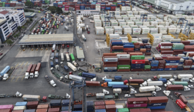 Containers seen at Cat Lai Terminal in HCMC, Feb. 4, 2026. Photo by VnExpress/Thanh Tung